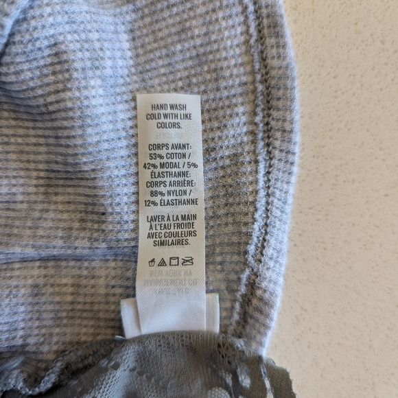 Aerie | Size XS | Gray Ribbed Crop Top with Lace Back - Picture 5 of 6